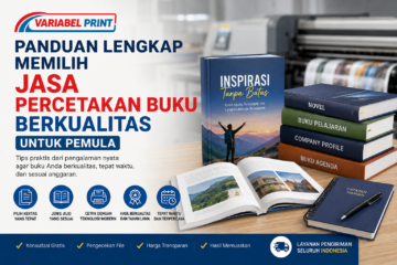 Jasa Percetakan Buku profesional dari Variabel Print untuk kebutuhan cetak novel, buku pendidikan, company profile, dan buku perusahaan.
