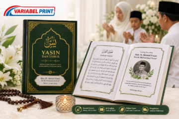 Percetakan Buku Yasin custom dengan desain nama dan foto untuk berbagai acara keluarga