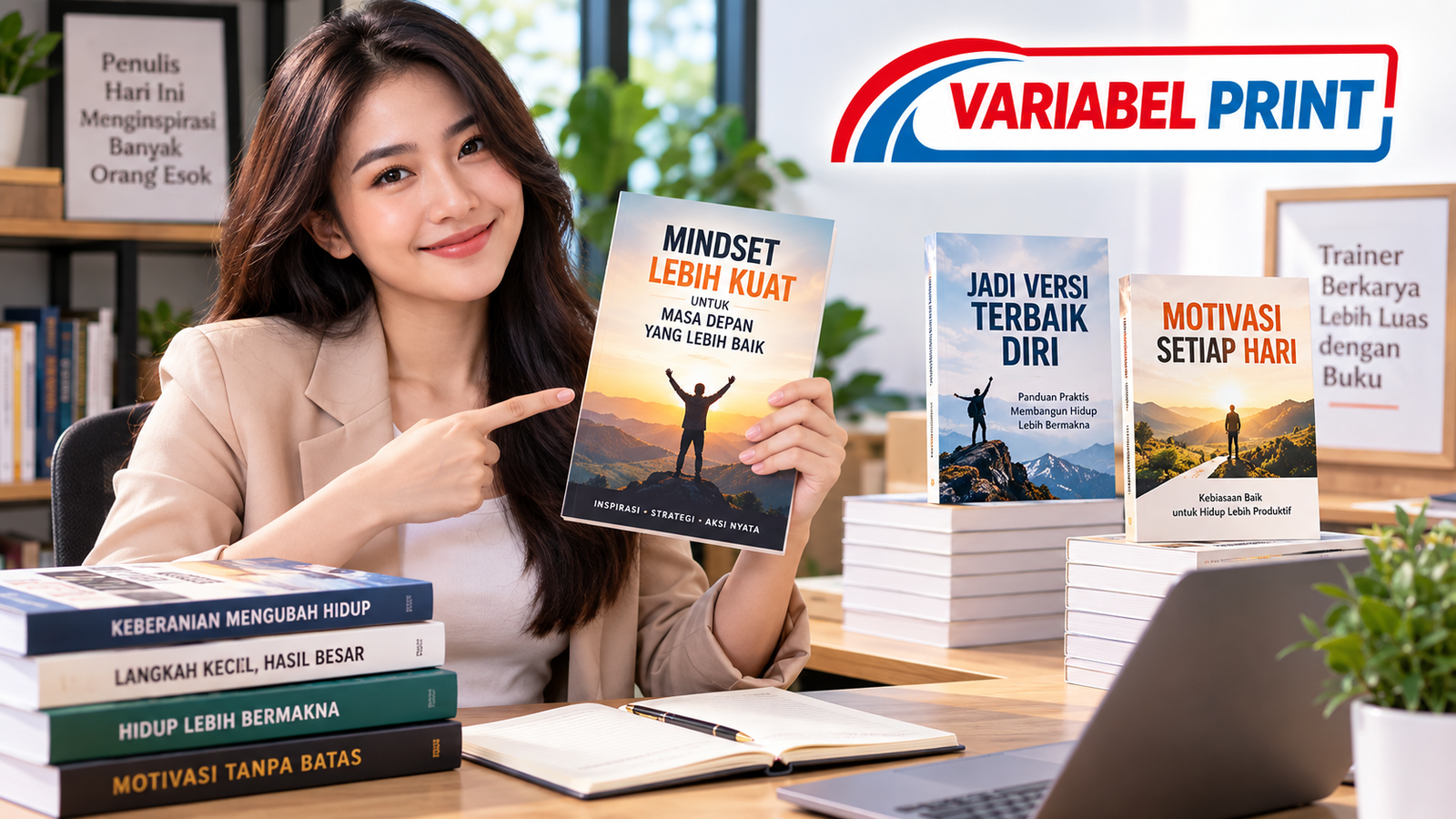 Cetak Buku Motivasi Murah untuk penulis dan trainer dengan layanan Percetakan Online Variabel Print