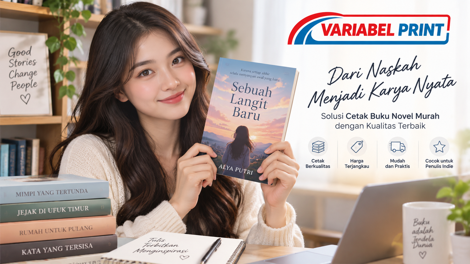 Cetak Buku Novel Murah untuk Penulis Indie dan Self Publishing? Variabel Print adalah Pilihan yang Tepat.