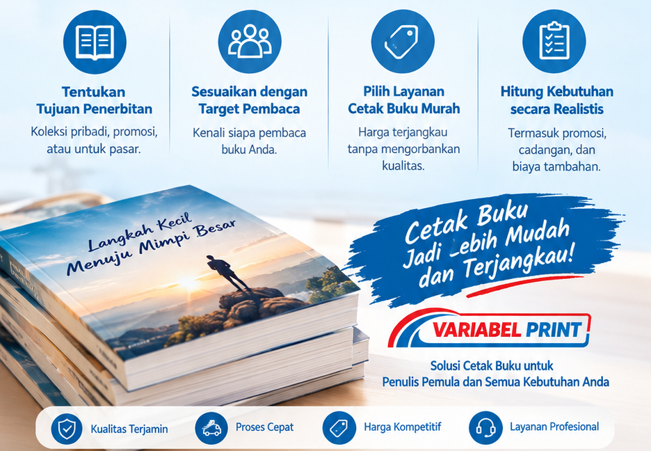 Cari tahu jumlah cetak buku untuk penulis pemula yang tepat